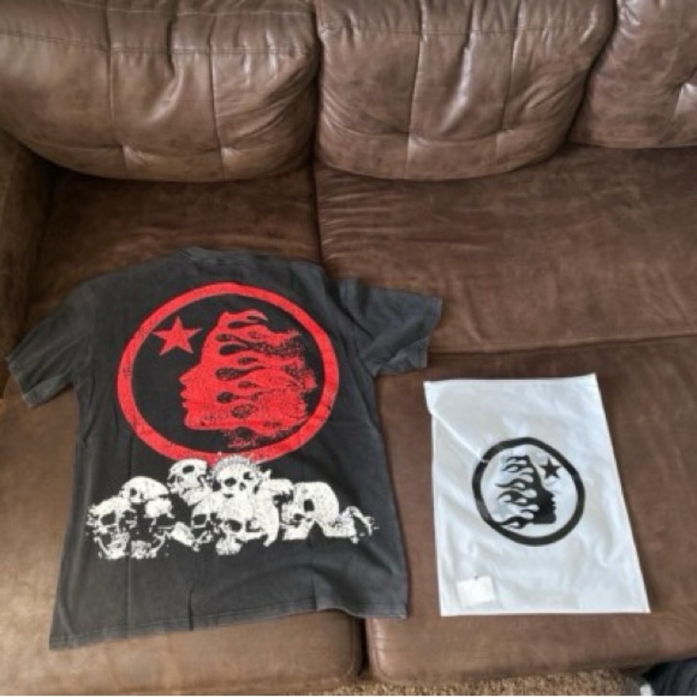 Black and Red Short Sleeve Graphic Tee